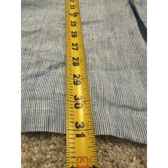 Joseph Abboud Men’s XL 100% Linen Shirt Blue Short Sleeve Casual Button Front - Picture 3 of 5